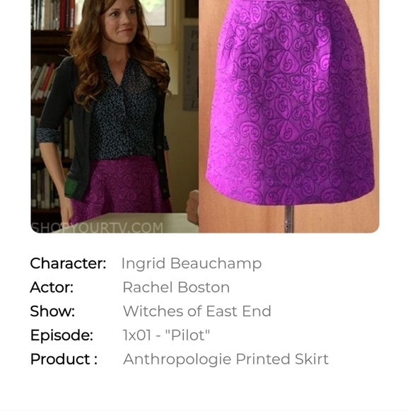 Anthropologie HD in Paris Purple Brocade Mini Skirt - Picture 7 of 7
